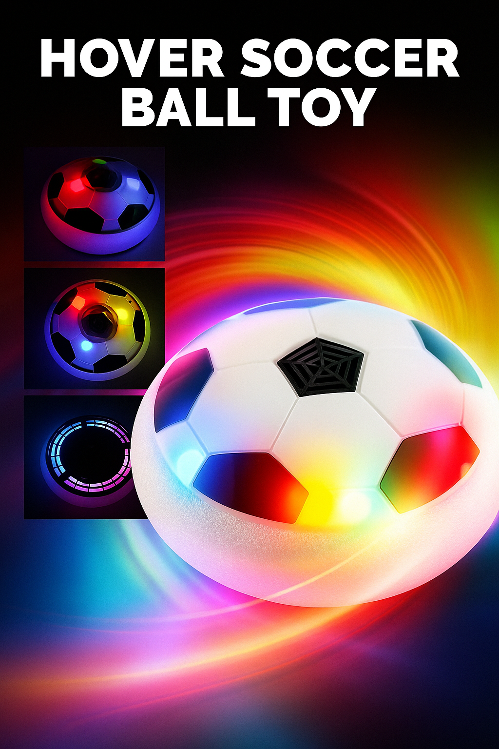 Magic Air Soccer Ball for Toddlers with Flashing Colored LED Lights